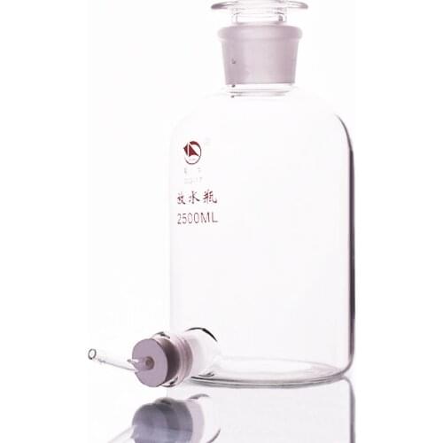 Laboratory aspirator bottle 2500ml,High borosilicate water bottle (colorless),With rubber plug faucet distilled water bottle