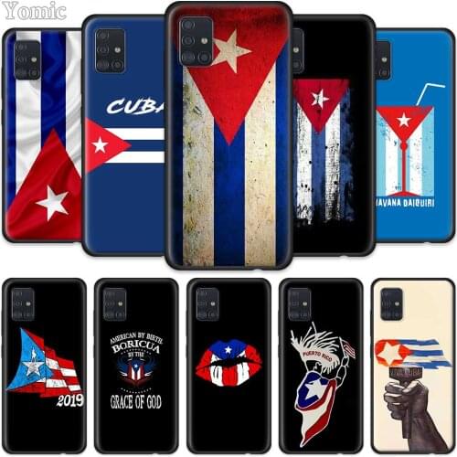 Cuba flag Art Case for Samsung Galaxy A51 A71 A50 A21s S20 FE S21 Ultra A31 A10 A20e A41 A70 M31 A30 Black TPU Soft Phone Cover