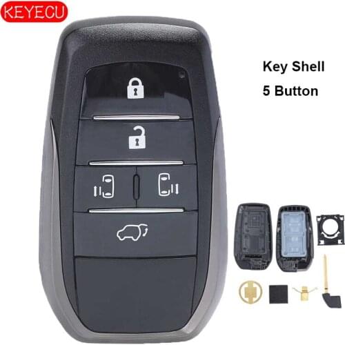 KEYECU Smart Remote Key Shell Case Fob 6 Button for Toyota Vellfire Alphard Previa