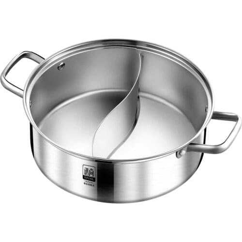 Free shipping Hot pot Fondue Kitchen cooker Special thicken Household Chafing Pot Casserole stainless steel Pot Fondue Soup