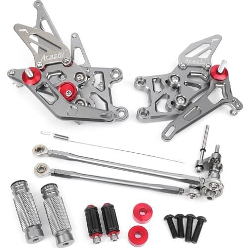 Motorcycle Rear Brake Set Footpeg Rearset Foot Pegs Rest for Honda CBR600RR 2009 2010 2011 2012 2013 2014-2018 Grey CNC Aluminum