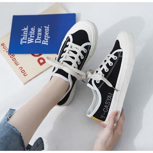 Fashion Woman Lace up Casual Canvas Shoes Women Thick bottom Sneakers Breathble Sneakers Women Vulcanize Shoes U12-54