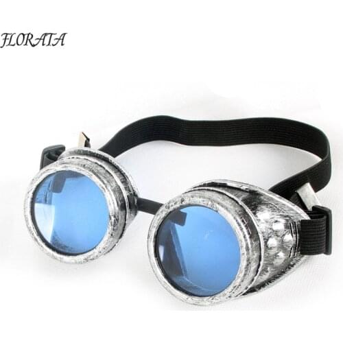 Fashion new vintage sunglasses old Silver womens sunglasses man Steampunk 5 color Gothic Retro Style Goggles colorful Lens