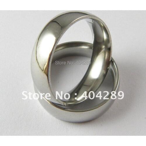 Wholesale 36pcs 6mm High Polished Round Wedding Stainless Steel Rings, SR010