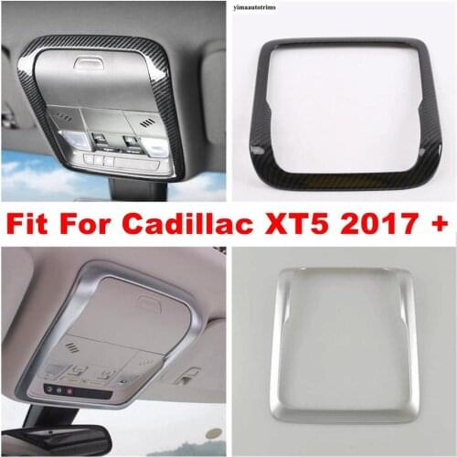 Front Upper Roof Reading Lights Lamps Frame Decoration Cover Trim Fit For Cadillac XT5 2017 - 2020 ABS Matte / Carbon Fiber Look