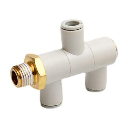 Applicable Tubing: Metric Size, Connection Thread: M, R,Triple Universal Male Elbow KQ2VT04-01AS KQ2VT06-01AS