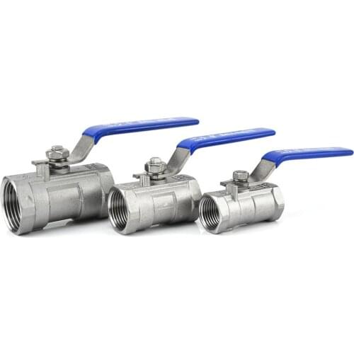 1/8" 1/4" 3/8" 1/2" 3/4" 1" BSPT Equal Female Reducing Port 1-Piece Ball Valve 304 Stainless Steel Water Gas Oil