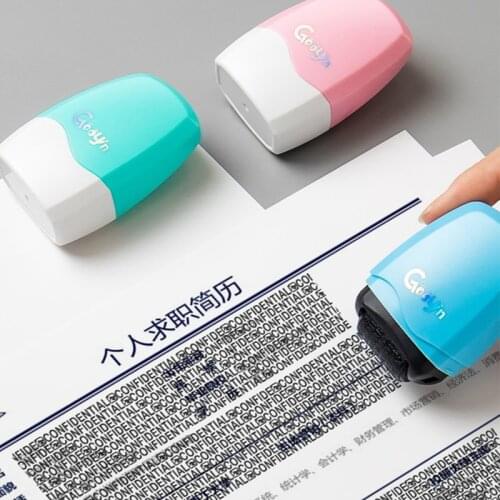Roller Stamp Messy Code Security Stamp Roller Portable Self-Inking Identity Theft Protection Roller Stamp
