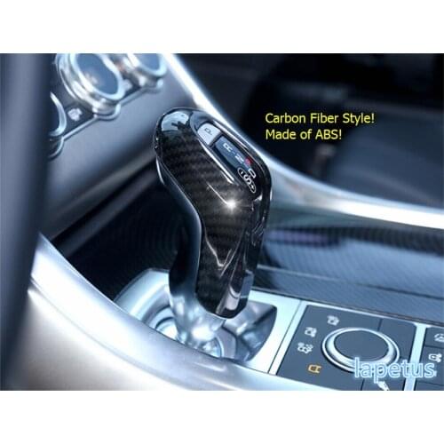 Lapetus Transmission Gear Stick Shift Lever Knob Decoration Frame Cover Kit For RANGE ROVER Sport 2014 - 2017 Carbon Fiber Look