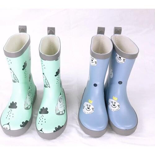 Girls Boy Rubber Rain Boots Kids Girl Printed Childrens Rubber Boots Waterproof Soft rain shoes Baby Water Shoes size 23-32