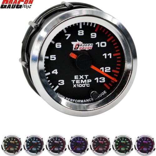 Dragon 2“ 52mm Stepper Motor 7 Colors Backlight Auto Car Exhaust Gas Emperature Gauge Engine Ext Temp Meter Free Shipping