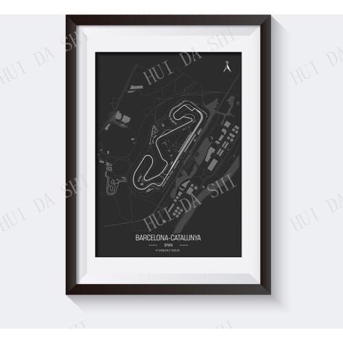 Circuit de Barcelona-Catalunya, Spanish Grand Prix. Formula 1 Race Track Poster
