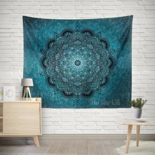 Blue Mandala Tapestry Hippie Art Home Decor