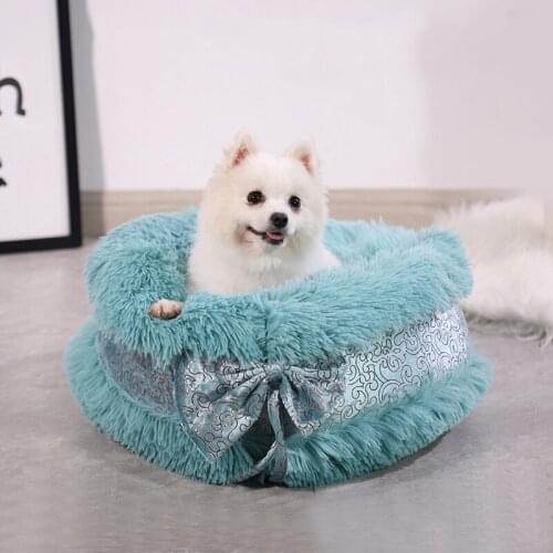 Dog Beds for Small Dogs Pet Plush Cat Round Warm Soft Winter for New-Style