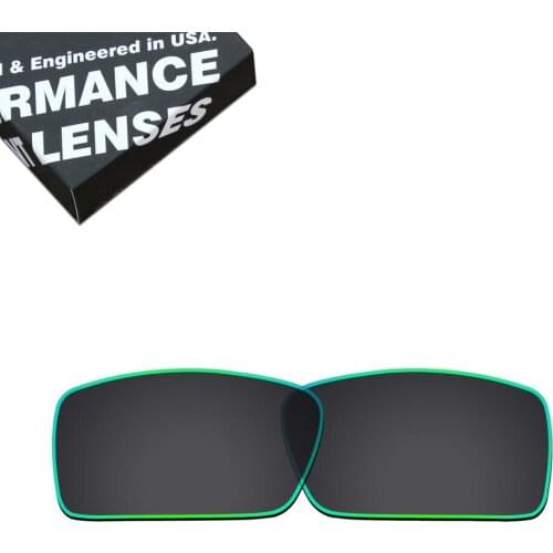 ToughAsNails Polarized Replacement Lenses for Oakley Gascan Sunglasses Black with Green Edge