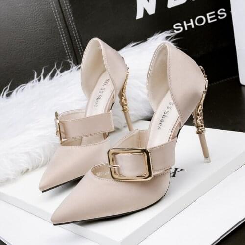 Fashion Pointed High Heels Pumps Sexy Nightclub Sandals Stiletto Metal Heel Sandals High Heels Party Prom Shoes Wedding Shoes