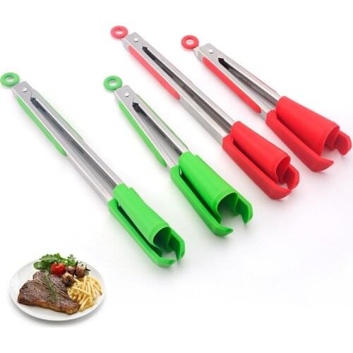 Smart Kitchen Spatula Food Tong Non-Stick Heat Resistant Stainless Steel Frame Silicone Tongs Kitchen Accessories Kitchen Tool
