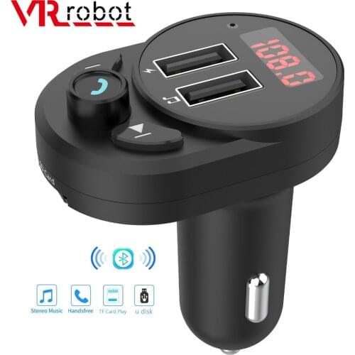 VR robot FM Transmitter Car Bluetooth MP3 Audio Player A2DP Wireless Handsfree Car Kit Support U Disk/TF Music Play USB Charger