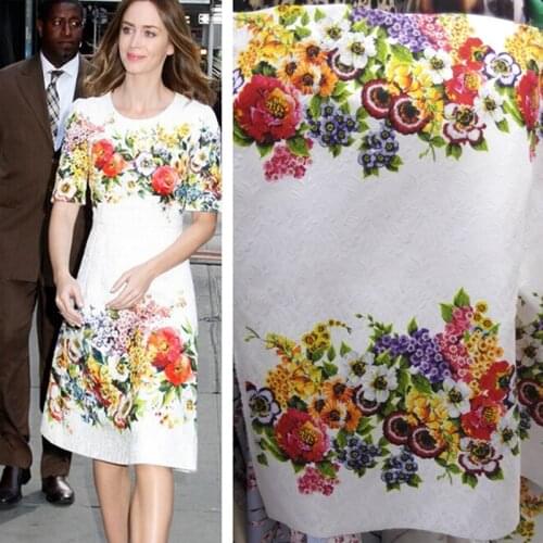 Width 145CM High-End Jacquard Brocade Plush Fabric For Dress Tissus Au Metre Tela Cheap Chinese Tecidos Para Roupa Shabby Chic