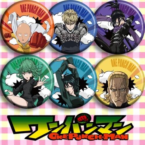 Japan Anime ONE PUNCH-MAN Saitama Genos Tatsumaki Cosplay Bedge Cartoon Collect Badge For Bags Hats Button Brooch Pin Gift 58MM
