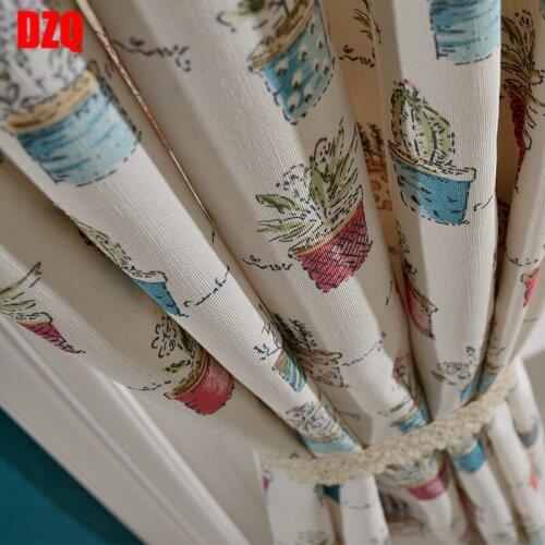 Spot Factory Direct Curtain Fabric Childrens Cartoon Modern Minimalist Polyester-cotton Printed Window Curtain for Living Room