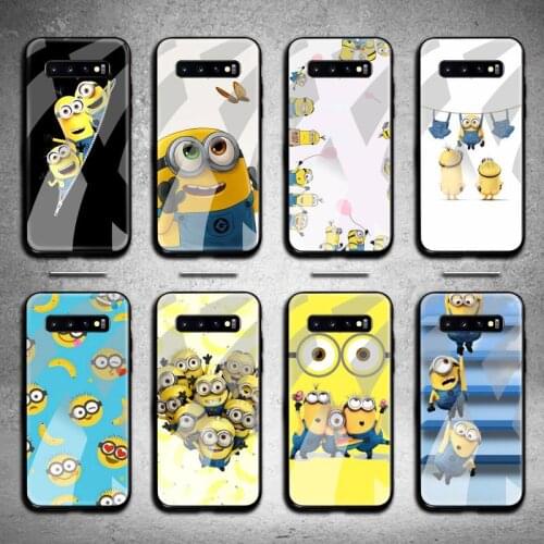 Yellow Minionss Phone Case Tempered Glass For Samsung S20 Plus S7 S8 S9 S10 Note 8 9 10 Plus