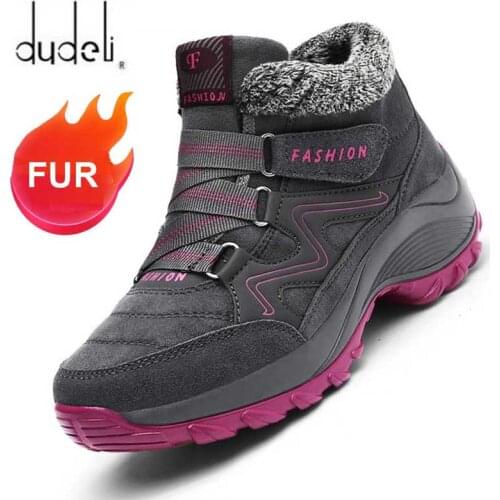 Winter Womens Ankle Boots Snow Women Warm Thick Plush Snow Boots Waterproof Female Wedge Suede Boots Non-Slip Lady Casual Shoes