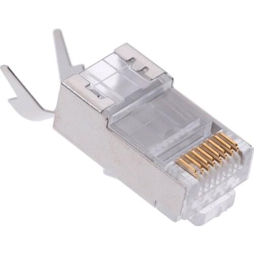 10pcs New Rj45 Connector Rj 45 Ethernet Cable Plug Cat7 Cat6a 8P8C Stp Shielded Cat 7 Network Terminals 1.3mm