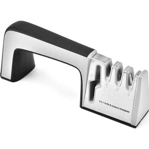 4 in 1 Knife Sharpener Stainless Steel Diamond Ceramic sharpening Stone Grinder Knife Sharpner Kitchen Tools Scissors whetstone