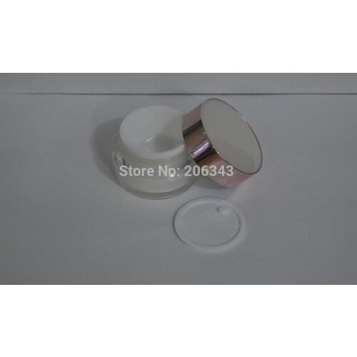 50G pearl white cream bottle,cosmetic container,,cream jar,Cosmetic Jar with pink lid,Cosmetic Packaging
