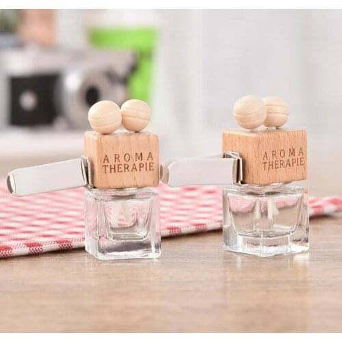 6ML Square Car Vent Transparent Glass Spray Bottle Refillable Cosmetic Empty Perfume Bottle LX2873