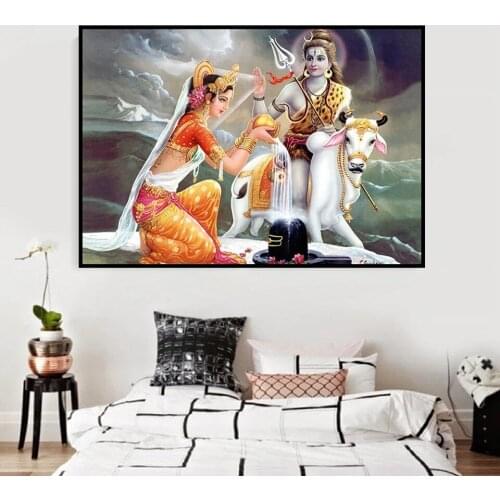 5D Diamond Embroidery Mosaic Religious Shiva Parvati Ganesha Pictures of Rhinestones 3D Diamond Painting Cross Stitch Kits Gifts