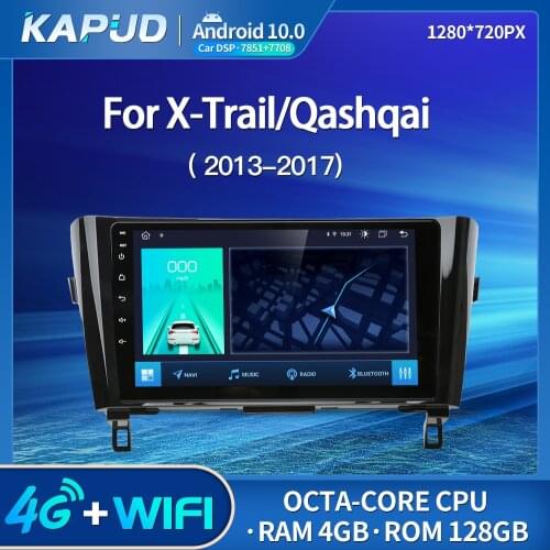 Kapud Android 10 Car Multimedia Player Stereo Auto Radio 10" For Nissan Qashqai J11 X-Trail 2013-2017 Wifi DSP Navigation