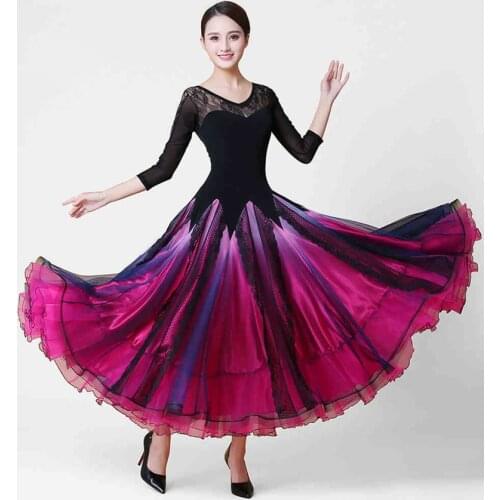 Ballroom Concurrentie Dans Jurk 2019 Nieuwe Ontwerp Tango Flamenco Wals Dansen Rok Vrouwen Standaard Ballroom Dans Jurken