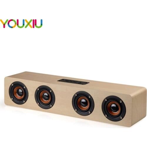 Speaker 12W Hifi Bluetooth Speakers Wireless Stereo Subwoofer Altavoz Wood Home Audio Desktop speaker Handsfree TF caixa de som