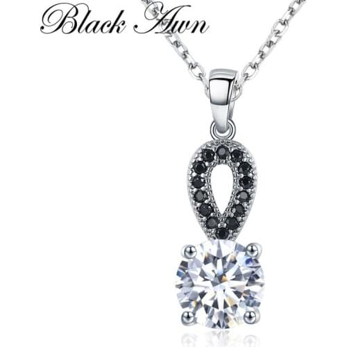 [BLACK AWN] Real 925 Sterling Silver Jewelry Womens Cute Elegant Necklaces Pendants K012