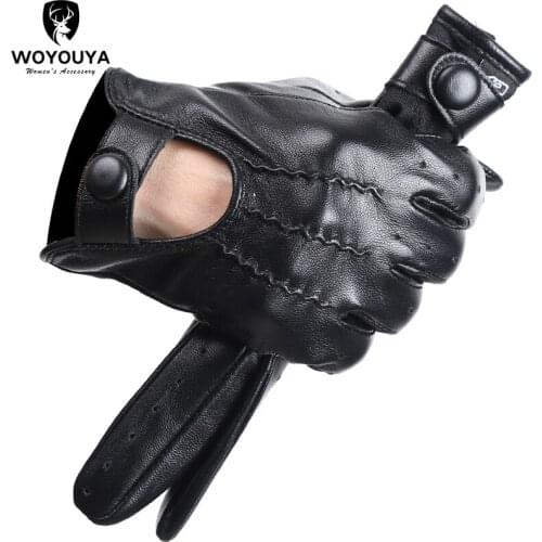 Black Womens gloves Comfortable Motorcycle gloves sheepskin leather gloves women breathable womens cycling gloves-2004