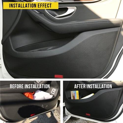 For Mercedes Benz GLA CLA GLC C class W205/E class W213 Car Door Anti Kick Pad Protection mat Carbon Fiber Stickers