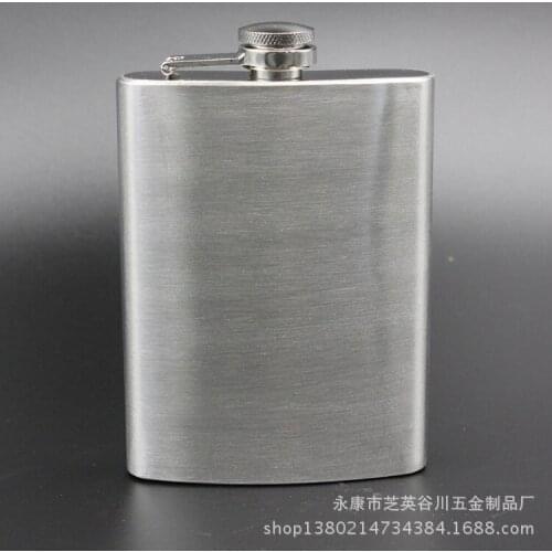 100pcs/lot Special Offer Promotion 8oz Stainless Steel Hip Flask Liquor Whisky Alcohol Cap Funnel Drinkware For Drinker