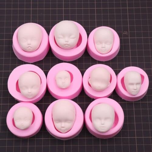 DIY clay resin soil girl heart Japanese soft girl face mold soft clay doll face mold baby face brooch mold