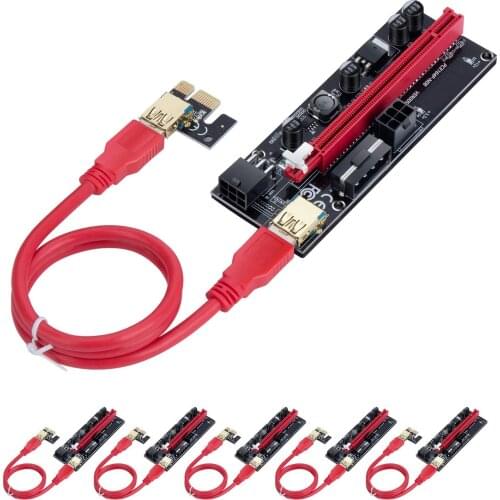1/6/10PCS New PCIE Riser 009s Plus PCIE x16 PCI Express Extension Riser Card USB 3.0 PCI-E Extender Board for Mining Video Card