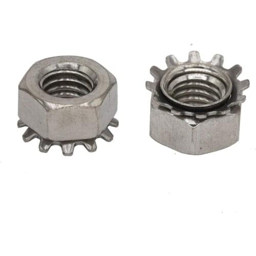 M3 M4 M5 M6 M8 201 304 Stainless Steel 201ss 304ss External Tooth Hex Hexagon Gear K Lock Kep K Type Nut