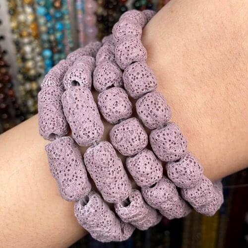 Dull Polish Natural Purple Volcanic Rock Stone Lava Spacer Beads Matte Beads For Jewelry Making Diy Bracelet Accessories 15