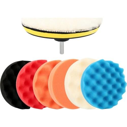 9 Pcs/Set 6 Inch Car Polishing Pad Set Buffing Sponge Polish Auto Sponge Waxing Pads Drill Set Kit For Car Polisher Wheel Wax