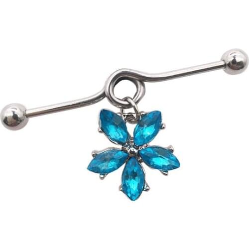 New arrival scaffold barbells 1 Pair surgical Stainless Steel big cross dangle industrial barbell piercing