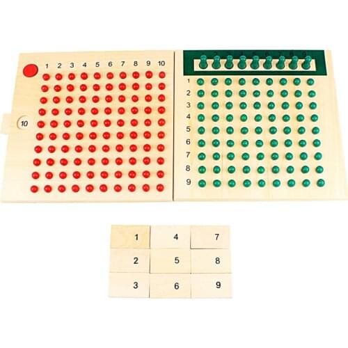 Montessori Educational Wooden Toy Multiplication and Division Beads Board for Early Childhood Preschool Training Family Version