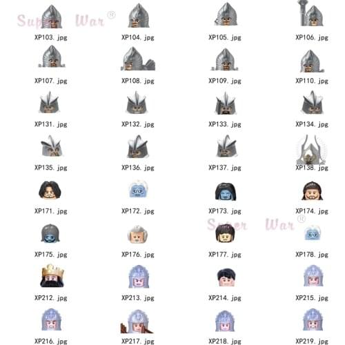 Single Medieval Knight Gondor Fountain Guard Sword Lancers Head accessories Building Blocks toys Series-104