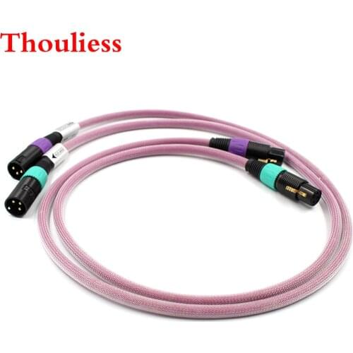 Thouliess Pair HIFI Gold Plated 3PIN XLR Plug HTP1 PRO XLR XLO Audio Cable CD Amplifier Player Speaker XLR Interconnect Cable
