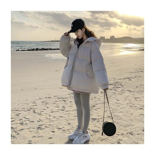 Down cotton-padded jacket female new coltsfoot han edition easy ins bread served brief paragraph coat cotton-padded clothes stud