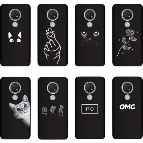 QAQsam Silicone For Nokia 6.2 Case Painting Phone Cover Flower Cat Pattern Matte Funda Cases For Nokia 7.2